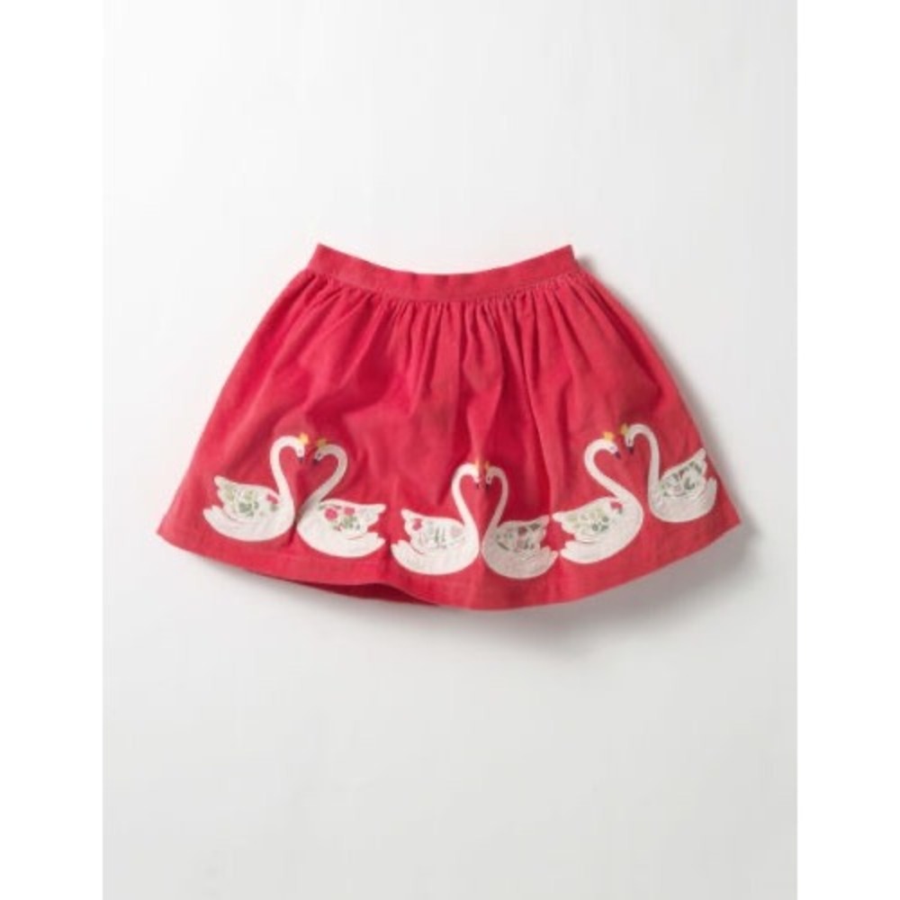 Mini Boden Corduroy Swan Appliqué Circle Skirt Size‎ 5-6